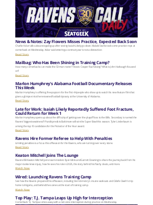 Baltimore Ravens - Marie, Here's Your Ravens Call Daily