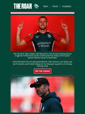 Leicester Tigers - Five Tigers picked in England training squad