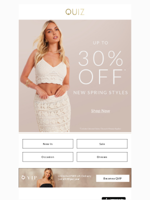 Quiz Clothing (United Kingdom) - Up to 30% off new spring styles 🌼