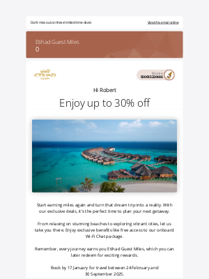 Etihad Airways - Up to 30% off summer escapes ⛱️🌞