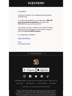 Scentbird - Scentbird, let's keep the party going!