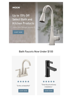 Moen - STARTING NOW | Up to 15% Off