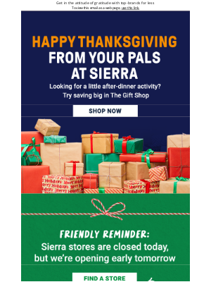 Sierra - We’re giving thanks (with BIG savings) 🦃