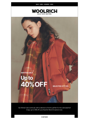 Woolrich - Up to 40% off your favorites!