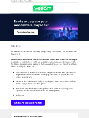 Veeam Software - The ransomware report your competitors already read