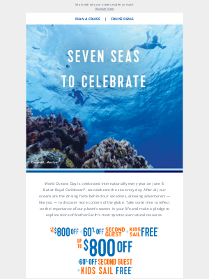 Royal Caribbean Cruises - How to celebrate World Oceans Day from coast to coast