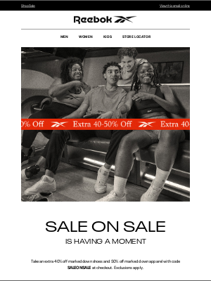 Reebok - Oh yeah, extra 40-50% off sale is happening