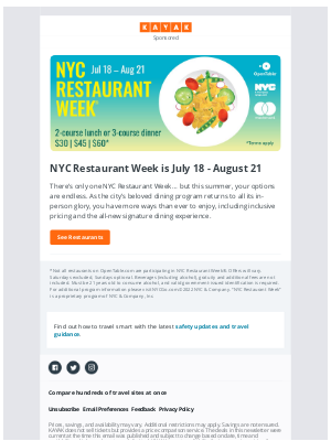 KAYAK - It's time for NYC Restaurant Week®