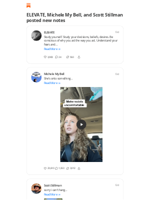Big Think - ELEVATE, Michele My Bell, and Scott Stillman posted new notes