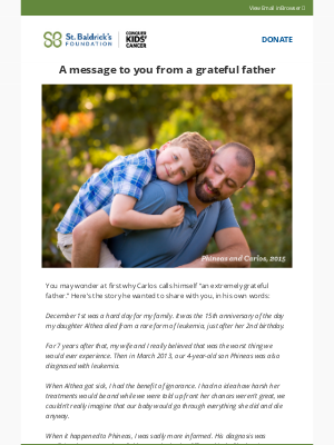 St Baldricks Foundation - To you, from an extremely grateful father