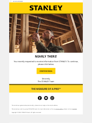 STANLEY Tools Australia - Confirm your email