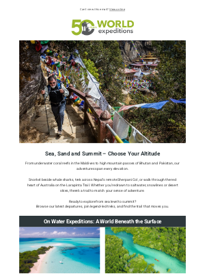 World Expeditions - Sea, Sand and Mountains: What’s New, What’s Selling Out, and Who’s Leading