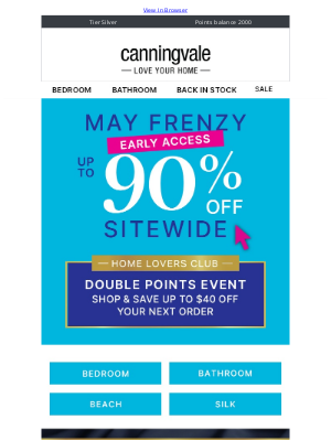 Canningvale (Australia) - mary, earn Double Points with any purchase - until midnight tonight!