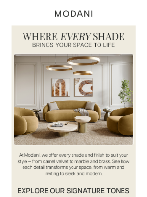 Modani Furniture - The Tones That Transform Your Space