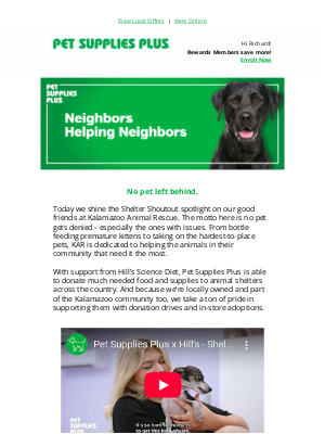 Pet Supplies Plus - Barking out our thanks to shelters — Kalamazoo, you’re top dog!