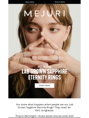 Mejuri - Just Dropped: Lab Grown Sapphire Eternity Rings