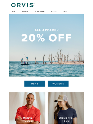 Orvis - Don't leave 20% OFF behind...