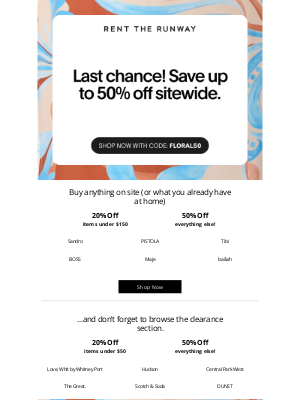 Rent the Runway - FINAL HOURS: Up to 50% Off Sitewide