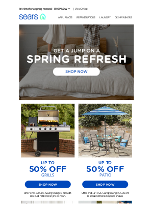 Sears - Spring Is Just Around The Corner, Get Ready With Savings