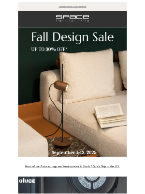 Flos  - Get Ready: Fall Design Sale starts Sept 1 - Save up to 30%!