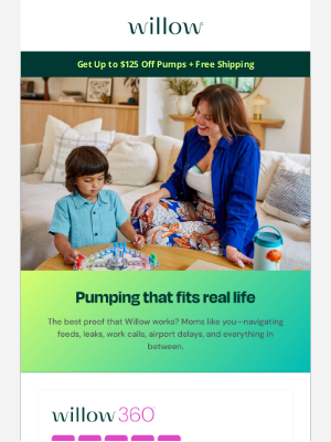Willow Pump - Up to $125 off the pump moms love (+ free shipping!)