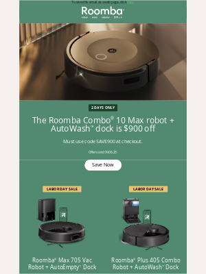 iRobot - $900 off, for 2 days only!