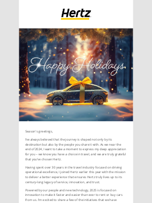 Hertz - Happy holidays from our CEO, Gil West