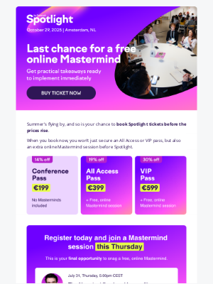Your free Mastermind session is slipping away ⏱️