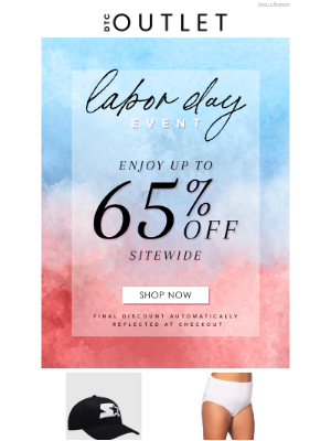 Up to 65% Off the entire store!