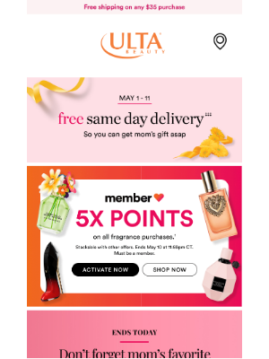 ULTA Beauty - ⚠️ Final day: 5X points + FREE same day delivery ⚠️