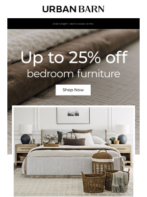 Urban Barn (Canada) - Ends tonight: up to 25% off great sleep