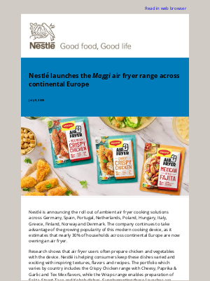 Nestle - Nestlé launches the Maggi air fryer range across continental Europe