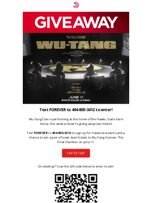 Atlanta Hawks - Text Us & Enter for a Chance to Win Wu-Tang Clan Tickets📱