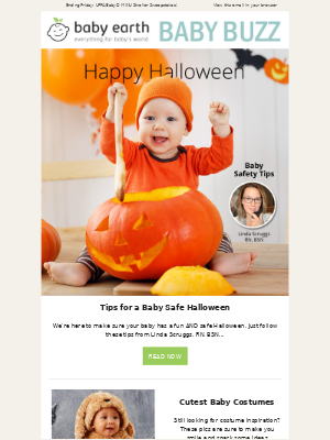 Halloween digital marketing email campaign by Baby Earth