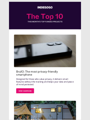 Indiegogo - 💰 Top 10 Projects Everyone’s Backing This Month