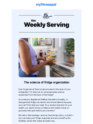 MyFitnessPal - Get our refrigerator organization chart!
