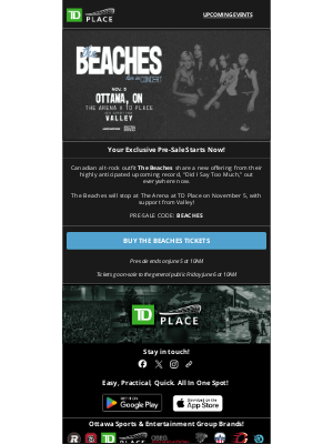 Ottawa 67’s - The Beaches Pre-Sale Starts Now!