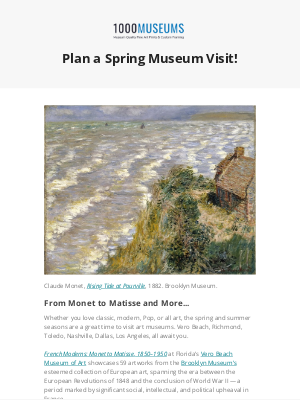 1000Museums - Upcoming museum exhibitions! 🖼️