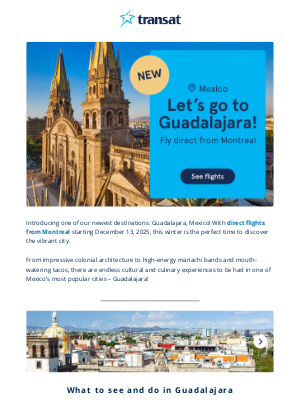 Transat (Canada) - 🆕 Get on board for Guadalajara!
