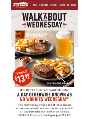 Outback Steakhouse - Wednesday just got even more delicious