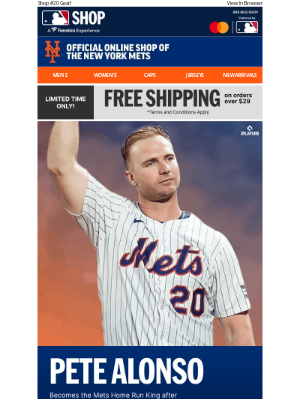 Mlbshop - Celebrate The Mets Home Run King: Pete Alonso