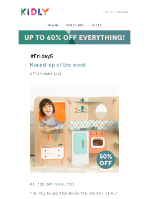 kidly (United Kingdom) - Friday5: Tableware Restock, Top Crafts + 50% off The Viral Play House 🚨