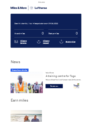 Lufthansa - Your current mileage balance in June