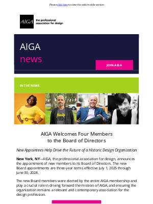AIGA - In the News: AIGA Welcomes Four Members to the Board of Directors