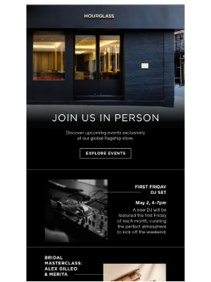 Hourglass Cosmetics - Upcoming Events At Our Flagship​