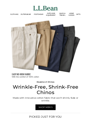L.L.Bean - These Khakis Don't Need Ironing