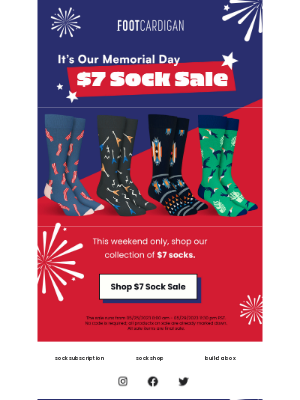 Foot Cardigan - Memorial Day Sale Is On - $7 Socks