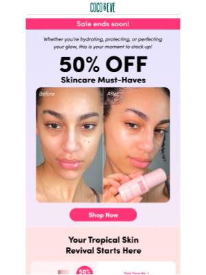 Coco and Eve - 50% OFF Skincare & Suncare? Yes, Really.