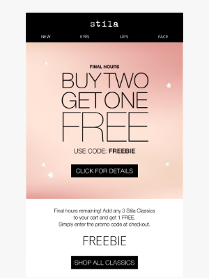 Stila Cosmetics - Last Chance: Buy 2 Get 1 FREE! ✨