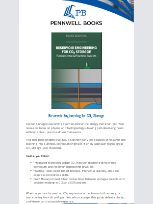 PENNWELL BOOKS - New Release: Reservoir Engineering for CO₂ Storage: Fundamental & Practical Aspects